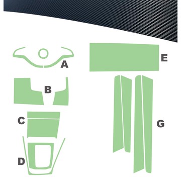 小馬汽車工坊_SKODA Kodiaq 棕熊 DIY內裝貼膜/內飾板保護貼/CARBON/髮絲黑