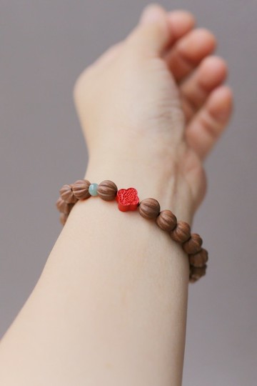 壹染指香品 | 福瓜香珠 福字硃砂手串 | 天然和合香 | 祈福 香身