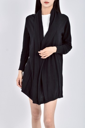 (M) rope picnic棉質長袖黑色罩衫