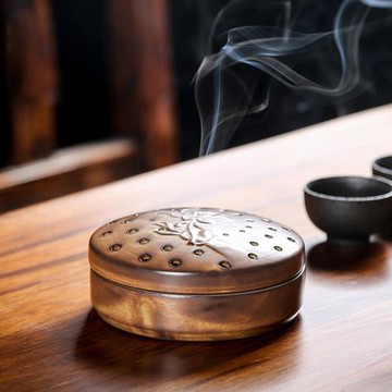 瓷恒堂 陶瓷家用盤香爐室內仿古薰香爐沉檀香熏供佛香道擺件茶道