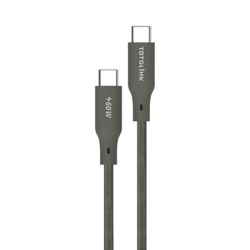 TOTOLINK 60W Type-C C to C PD 3.0快充 手機傳輸線 充電線 -雪松灰 -100cm (適用安卓及iPhone 15)-台灣製造品質保證