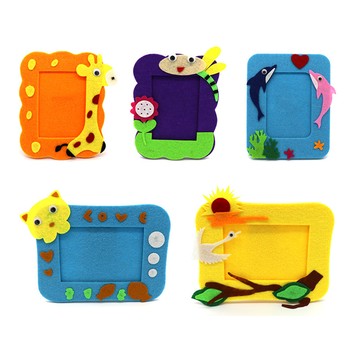 台灣出貨 手工DIY兒童手工DIY不織布相框 無紡布拼貼相框 益智手工製作相框材料包