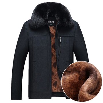 新款中老年男夾克衫外套50歲中年60爸爸秋冬款加絨加厚棉衣70男裝