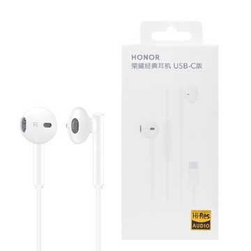 HONOR榮耀 原廠AM33經典 半入耳式線控耳機 Type C - 白 (新款盒裝)