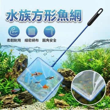 【台灣出貨】大號方形藍色撈網｜魚蝦通用撈網｜水族方形魚網｜細密網布撈魚網｜養殖抓蝦工具