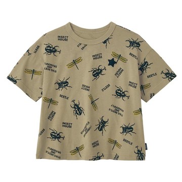 日本千趣會 - GITA 男孩最愛印花短袖上衣-昆蟲-淺軍綠