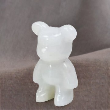 【熊熊玉見你】冰糯飄花小熊擺飾 | 天然緬甸玉翡翠A貨 | 送禮