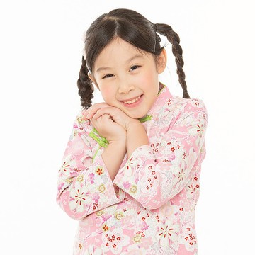 兒童旗袍 古風 七分袖厚款 花柔沁粉