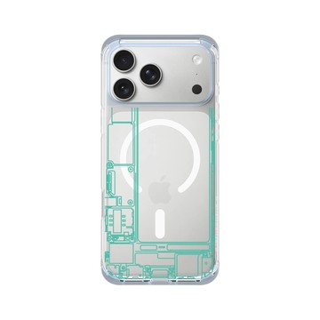 iPhone 17 Pro Max ClearX (MagSafe 兼容) 冰透藍 - JOCR - Inside an iPhone - Green