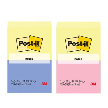 【3M】利貼便條紙 黃粉/黃藍 12本入/組 653-2ASST
