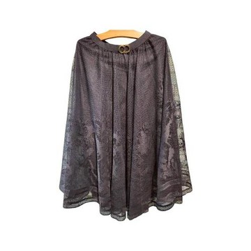 【二手精品 9.9成新】Dior迪奧黑色蕾絲中長裙(剪水洗標) 編號S315