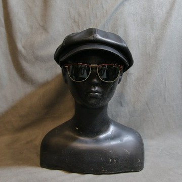 Back to Green::復古帽款 黑 皮革 m-02//vintage hat
