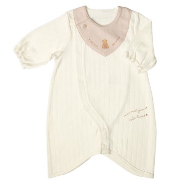 akachan honpo - 長袖舒適連身衣-象牙白色 (50~60cm)