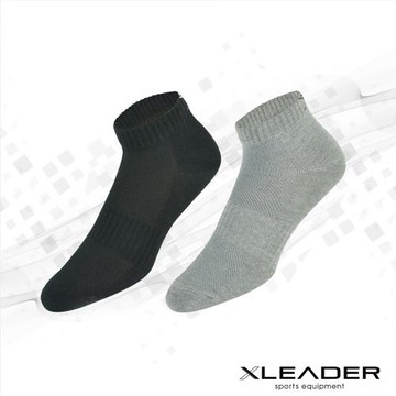 任-LEADER 台灣製 ST-03 經典素色款 休閒運動除臭襪短襪 男款 一雙入(兩色任選)