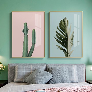 鉆石畫新款滿鉆清新綠植北歐客廳臥室仙人掌葉子十字繡鉆石繡