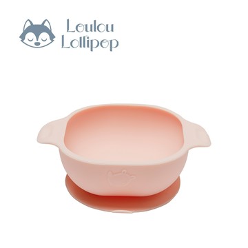 Loulou Lollipop - 可愛動物矽膠吸盤碗-甜心粉