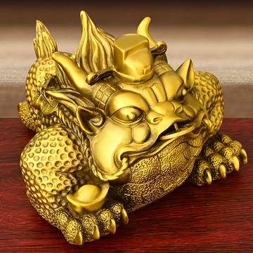 招財擺件送禮禮品 銅金蟾擺件純銅帝王蟾三足蟾蜍家居辦公室門店桌面裝飾黃銅三腳蟾