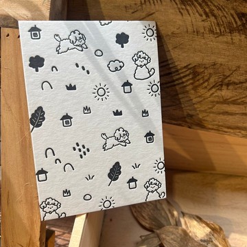 印印time 凸版明信片 豆豆散步趣