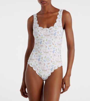 Marysia Palm Springs printed scalloped swimsuit