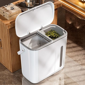 【台灣出貨】茶桶茶盤水桶排水管茶渣分離過濾垃圾桶茶臺茶具配件廢水桶三合一掀蓋垃圾桶  分類垃圾桶  廚房垃圾桶