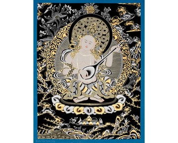 薩拉斯瓦蒂唐卡  智慧與藝術女神