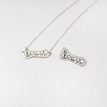 上傳您小寶貝兒童畫 訂製獨一無二的首飾 / 925純銀項鍊