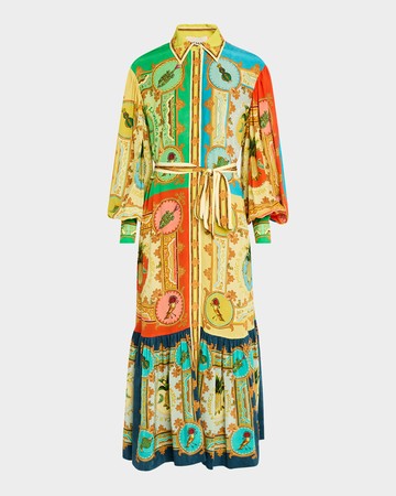 La Musica Belted Maxi Shirtdress