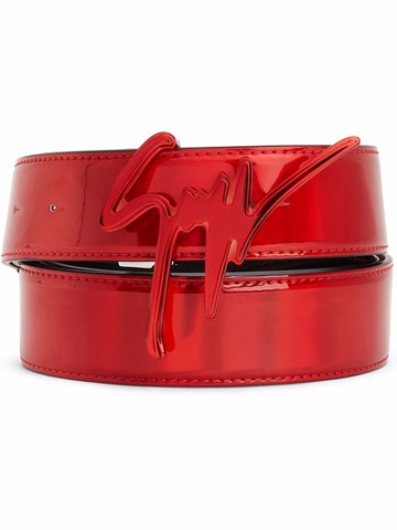 Giuseppe Zanotti - Giuseppe logo-buckle leather belt - men - Polyurethane - One Size - Red