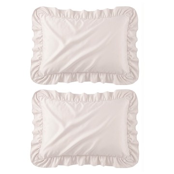 The Zari Bonita 荷葉邊枕套  牛奶蜜桃粉  70 x 50cm  2個