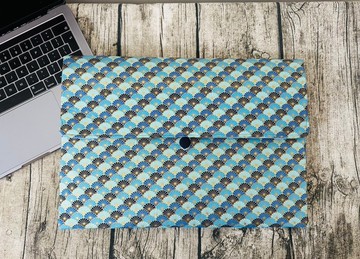 英國製作 海軍藍懷舊海報圖案 電腦保護套 筆電包 客製尺寸