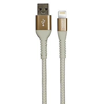 OWEIDA 歐威達 USB-Lightning 快充編織漁網線  金白色  1條  150cm