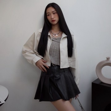 【Aa.chic】質感率性短版排釦皮外套(五色).女裝/上身/質感/率性/短版/排釦/皮外套/秋冬【C278808】
