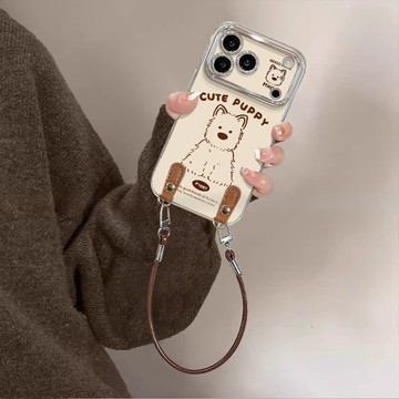 保護套*小狗適用蘋果17手機殼新款iPhone16Pro女款15/14/13/12卡通保護套