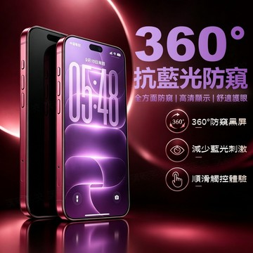 360°防窺貼 抗藍光防窺 適用於 蘋果 iPhone 18 17 16 15 14 13 12 pro max 保護貼