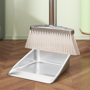 【喜挖】不銹鋼垃圾鏟家用掃把套裝簸箕組合笤帚頭髮掃地神器掃帚奮鬥加厚