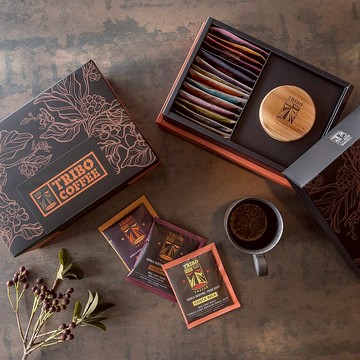 【新年禮盒】金銀島濾掛式咖啡禮盒 黑鐵釉陶瓷杯(15入/15種口味)