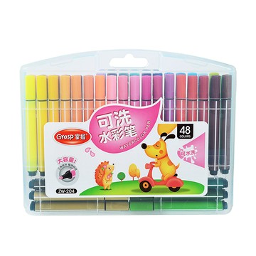 【Hi-toys】三角筆桿可水洗彩色筆48色(美術繪畫用具)