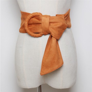 現貨+預購 腰帶麂皮絨腰封皮帶寬版腰帶女牛仔褲腰帶休閒褲長褲-寬版綁帶純色秋冬女配件4色73vh46【獨家進口】【米蘭精品】