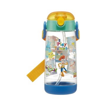 日本 Skater 透明感軟吸管水壺-玩具總動員 480ml (JN3407)
