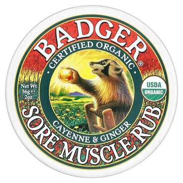 Badger, 有機，肌肉痠痛舒緩膏，辣椒和姜，2 盎司（56 克）