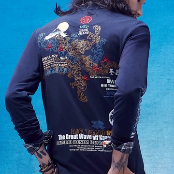 BIG TRAIN加大大浪主題彈性平口長袖 K20433-58