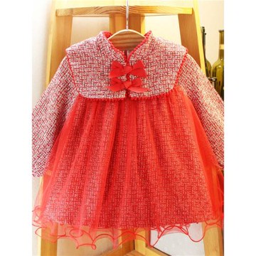 女童冬季連衣裙寶寶加絨裙子兒童公主裙小女孩小香風裙嬰兒禮服裙