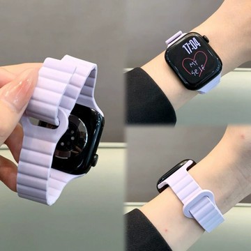 經典細款小蠻腰硅膠磁吸錶帶 適用iwatch11錶帶 Apple watch全系列錶帶 蘋果錶帶