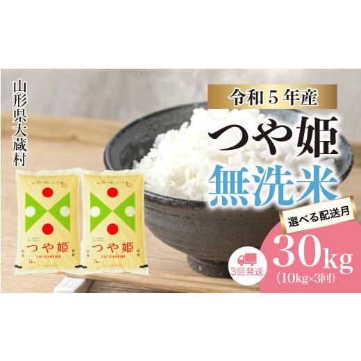 ふるさと納税 山形県 大蔵村 令和5年産 大蔵村 特別栽培米 つや姫  定期便 30kg（10kg×1カ月間隔で3回お届け） ＜配送時期指定可＞