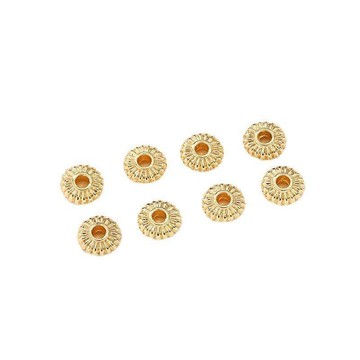 宏雲Hongyun-hzx-（100pcs）-14K包金菊花形扁圓珠隔珠diy手工製作手鏈項鍊串珠首飾品資料配件