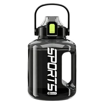 味の享 大容量噸頓桶彈蓋雙飲運動水壺  黑色  1個  1.8L