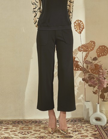 ★【喜芝梅】雙銀星輝 獨特大口袋設計精緻扣優雅飄超寬長褲(兩色；M-2L) 225960794