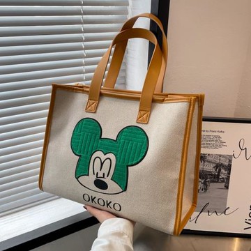 今年流行包包女大容量2025新款網紅百搭帆布單肩包上班通勤托特包