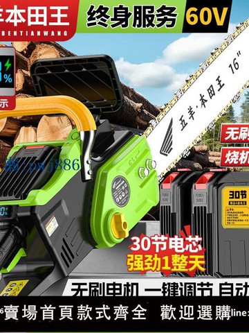【品質高 價格低】進口30節充電式電鏈鋸大功率多功能手提式鋰電鋸家用伐木電鋸