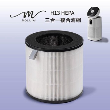 【MOLIJIA 魔力家】M196 風扇UV空氣清淨機-專用配件-H13三合一複合HEPA濾網